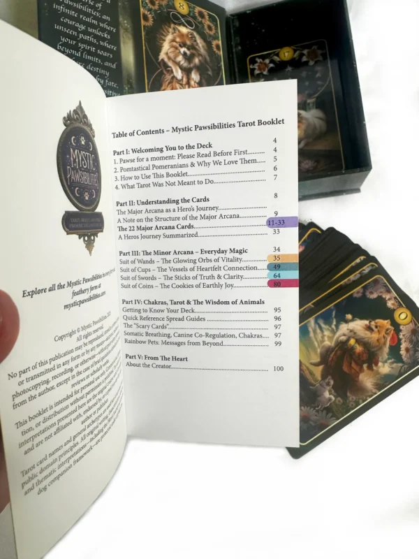 Mystic Pawsibilities Pomtastical Tarot Color Tabs for each Suit of the Tarot